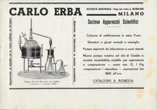 Carlo Erba. Sezione Apparecchi Scientifici.  Advertising  1939