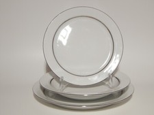 VINTAGE ELEGANTE SERVIZIO 18 PIATTI PORCELLANA BIANCA ARGENTO ESCHENBACH IMPERO