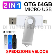 Chiavetta USB  Micro USB 64 GB 2 in 1 Penna USB 64 giga Pen Drive OTG Pennino