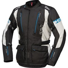 IXS Lorin-ST Giacca Da Moto Impermeabile Da Uomo Touring Nera-Grigia Chiara-Blu