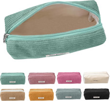 Pencil Case, Astuccio Scuola，Astuccio in Tessuto a Coste Portatile, Velluto a Co