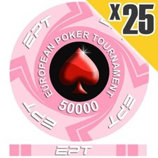 Blister da 25 Fiches / Chips EPT Ceramica Replica 50000