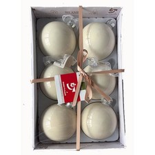 BOX 6 SFERE D 8CM VETRO BIANCO