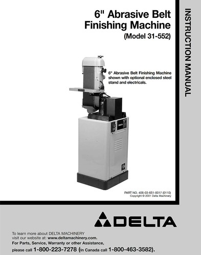 Delta 552 belt finishing - 31-552,