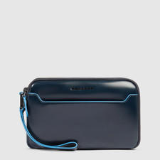 Piquadro Astuccio a tre scomparti con polsiera rimovibile blu 