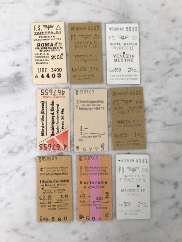 Lotto nove vecchi biglietti - lotto,