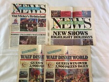 Vintage 4x Walt Disney World News Giornale Topolino Birthdayland 15 anni Epcot