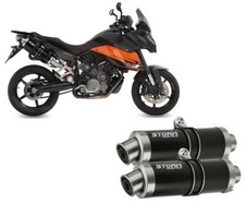 Scarichi Storm by Mivv Oval Nero inox per Ktm 990 Supermoto Smt 2009 > 2013