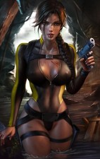 Poster fumetto su tela Lara Croft Tomb Raider anime sexy lady stampa HD senza cornice SFW