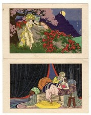 CI0104  ILLUSTRATORE GOBBI  LOTTO  DI  2 CARTOLINE  DONNINE  NON VIAGGIATE  2477