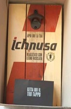 Apribottiglia A Muro Birra Beer Ichnusa Con Legno Reciclato Con Contenitore Tapp