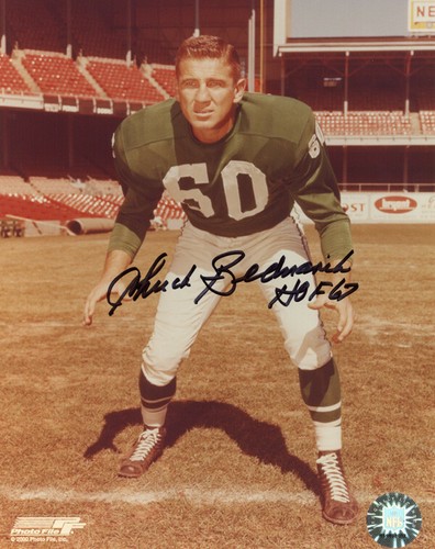 Chuck bednarik signed 8x10 - bednarik,
