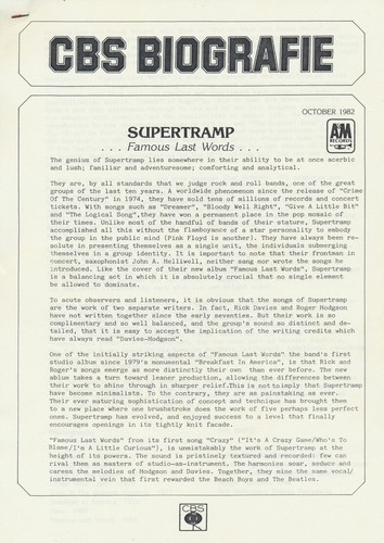 Supertramp famous last words - supertramp,