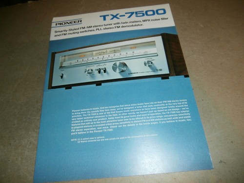 Brochure pioneer 7500 - pioneer, tx-7500