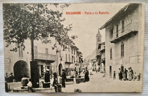 Cartolina roccavione piazza - roccavione, e