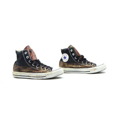 CONVERSE ALL STAR ALTE colore NERO EUR 37 UK 4.5 usate  (SS4164) unisex tela