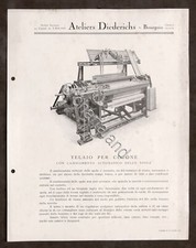 Brochure Industria Tessile - Ateliers Diederichs - Telaio per cotone -  anni '20