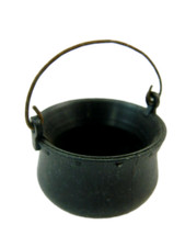 Pentolone Nero Cm 3x2h - Pentola Cuoco Osteria Cucina Presepe Pastori