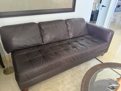 Leather natuzzi shaped sofa - ,