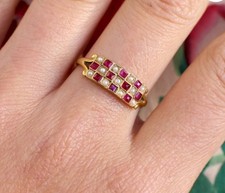 Anello scacchiera perle e