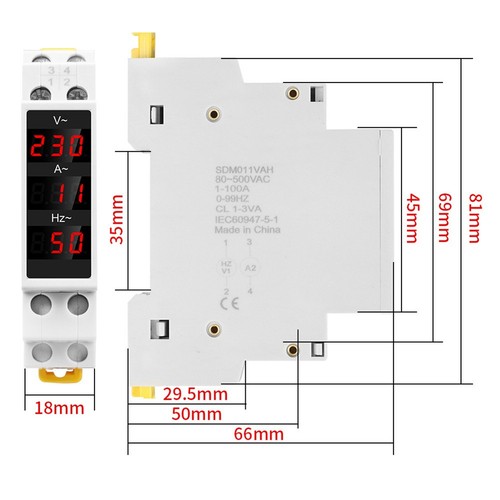 Amperometro din rail voltmetro - amperometro,