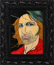 RUBENS FOGACCI- VASCO ROSSI '80 - 30x40 cm- OLIO E RESINA SU TELA- 2017