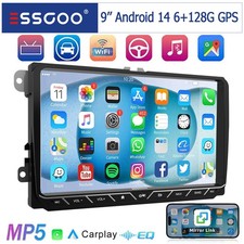 Autoradio 6+128G Android14 CarPlay FM per Jetta Golf Rabbit T5 Sharan Seat Skoda