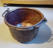 Antico Paiolo in Rame Manico in Ferro, epoca primi 900 lavorato a mano originale