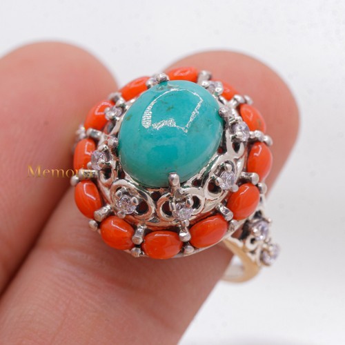 Turchese corallo cz gemma - corallo,