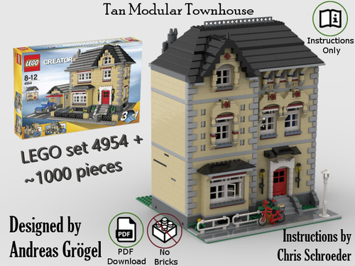 Lego tan modular townhouse - lego,