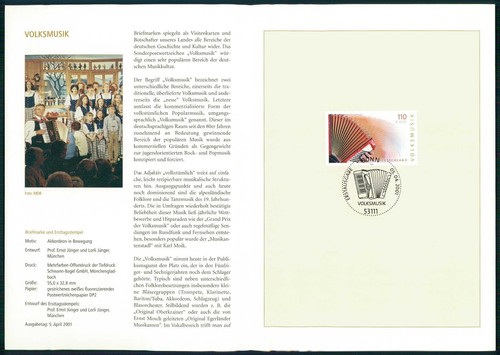Folder postale tedesco 2001 - folder, 2001/19