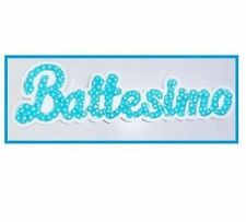 SCRITTA BATTESIMO IN POLISTIROLO Confettata (diamo con pallini ovatta)