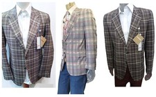 Mens Cotton Blend Plaid Jacket