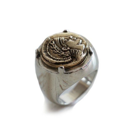 Anello moneta greca - greca, argento