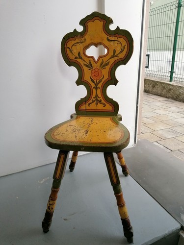 Sedia tirolese dipinta mano - sedia, a