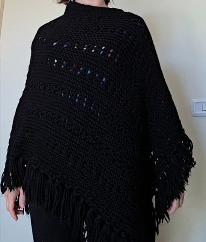 Poncho mantella con frange - poncho,,
