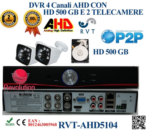 Kit dvr canali con 2 - canali,
