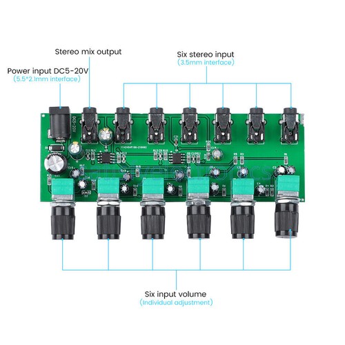 Mixer stereo vie - stereo, 6