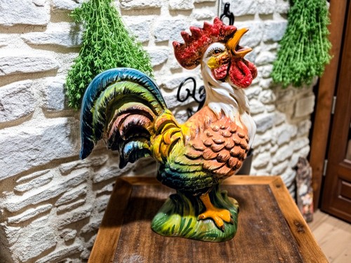 Statua gallo italiana dipinta - gallo,