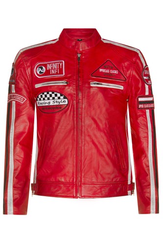 Uomo rosso pelle giacca - rosso,