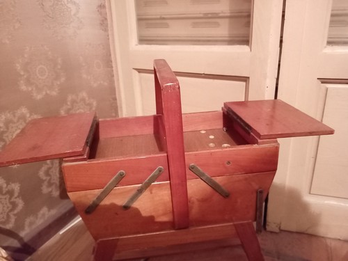 Porta cucito vintage legno - cucito,