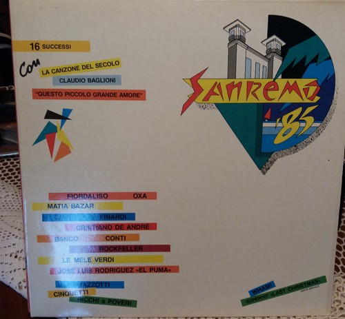 Sanremo disco vinile 33 - sanremo, '85
