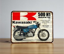 Plaque métal kawasaki 500 h1 - métal,