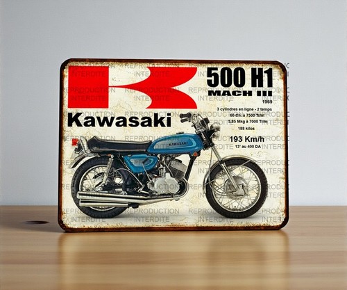 Plaque métal kawasaki 500 h1 - kawasaki,