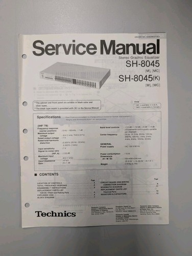 Technics manuale servizio - manuale,