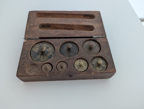 Antico set pesi ottone - di,