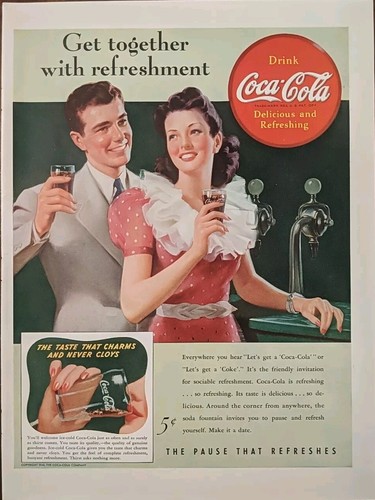 Pubblicità coca cola - coca, 1941