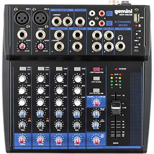 Gemini gem 08usb mixer - gem-08usb:,