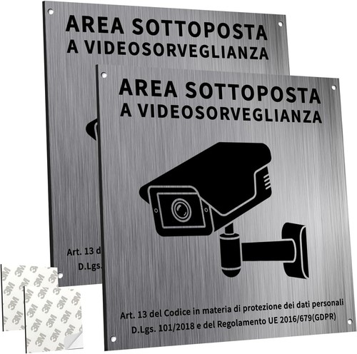 Cartello area videosorvegliata - cartello,