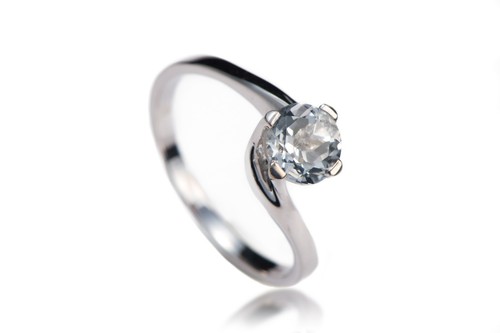 Anello oro bianco con - bianco,